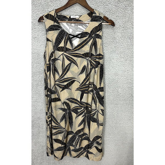 Vamp Boutique Shift Dress Women‎ Large Tropical Leaf Aloha Resort Vacation Boho - Picture 1 of 8